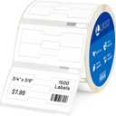 L LIKED 1500 PCS 3/8" x 3/4" Jewelry/Price Tag 2-up Thermal Labels, Permanent Adhesive, Compatible with Rollo, Zebra and Dymo 450/4XL, Fit for Dymo 30299 (1 Roll, 1500 Labels)