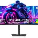 Deco Gear 49" Curved Ultrawide DQHD Monitor, 5120×1440 165Hz 1500R, USB-C 65W KVM, HDR Adaptive Sync, Dual HDMI 2.1, DP 1.4, Speakers, Ergonomic, American Seller
