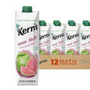 Kern’s Guava Juice Nectar - Guava Nectar Made with Fresh Fruit Puree - Tropical Fruit Juice Concentrate for Smoothie Mix, Cocktail Mixers, Kids Drinks & Mexican Beverages - 32.4oz, 12 Pack, BB Date: 05/06/26