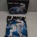 Light Up Dinosaur Building Block Sets, Glowing Tyrannosaur Building Kits Construction Dino, Dinosaur Educational Building Sets for Boy 6+ and Adult, 23.6 Inch Big Size