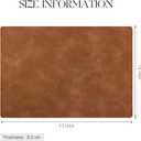 MOSAYT Vinyl Placemats Set of 8-12 X 17 Inch - Faux Leather 100% Waterproof Oil-Proof Wipeable PU Place Mats, Heat Resistant Reversible Table Mats for Kitchen, Dining, Outdoor (Reddish Brown)