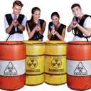 4 Barrels Inflatables, Compatible with Nerf, Laser tag, Birthday Party Activities and Decoration., Medium
