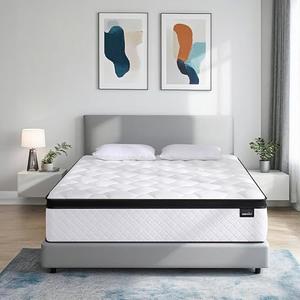 DEHIJU Queen Size Mattress, 10 Inches Hybrid Memory Foam Queen Mattress in a Box with Individual Pocket Spring for Motion Isolation & Pressure Relief, Medium Firm, CertiPUR-US
