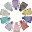 Jexila 100PCS Small Organza Bags 4x6 inch Mesh Jewelry Bags Drawstring Gift Bag Reusable for Wedding Party Shower Favor Candy Sachet Candle Craft Gift Bags