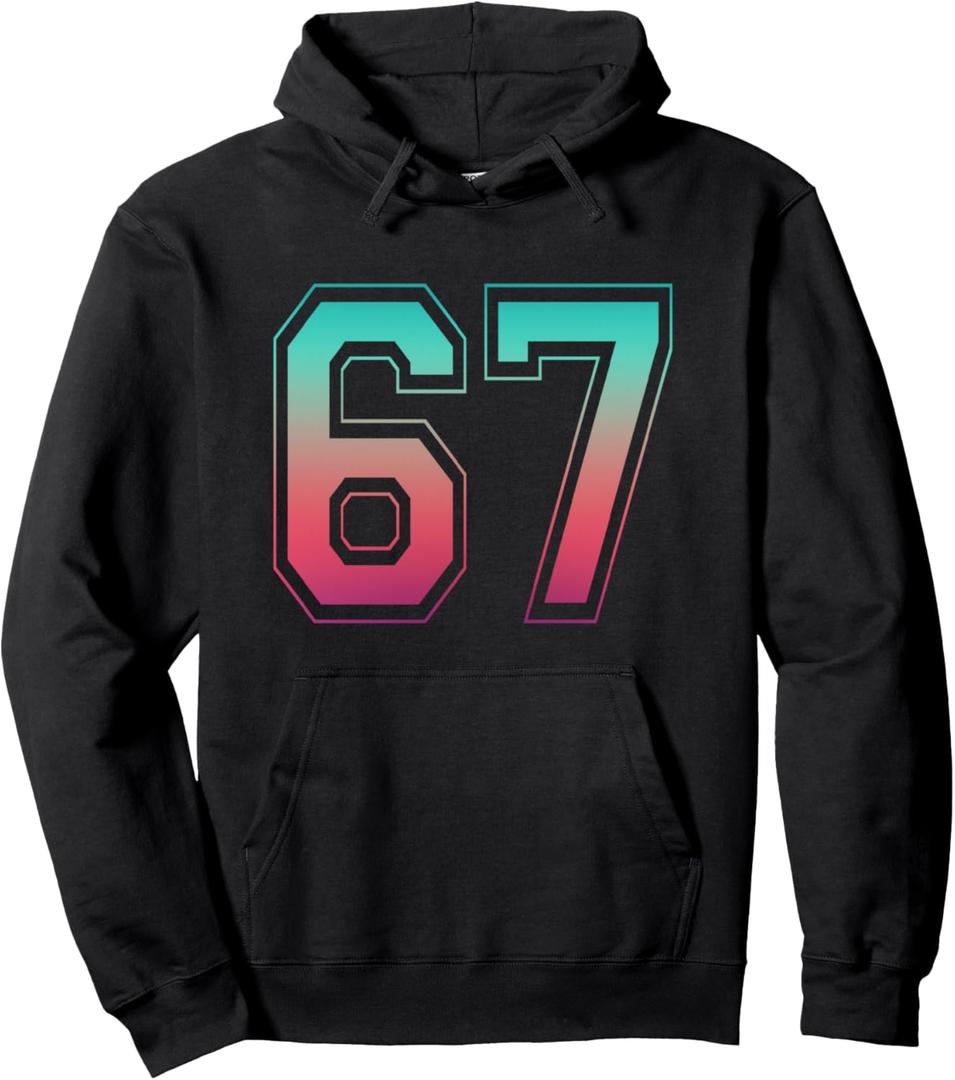 67 Meme Funny Six Seven Gen Alpha Trending 6 7 Pullover Hoodie L