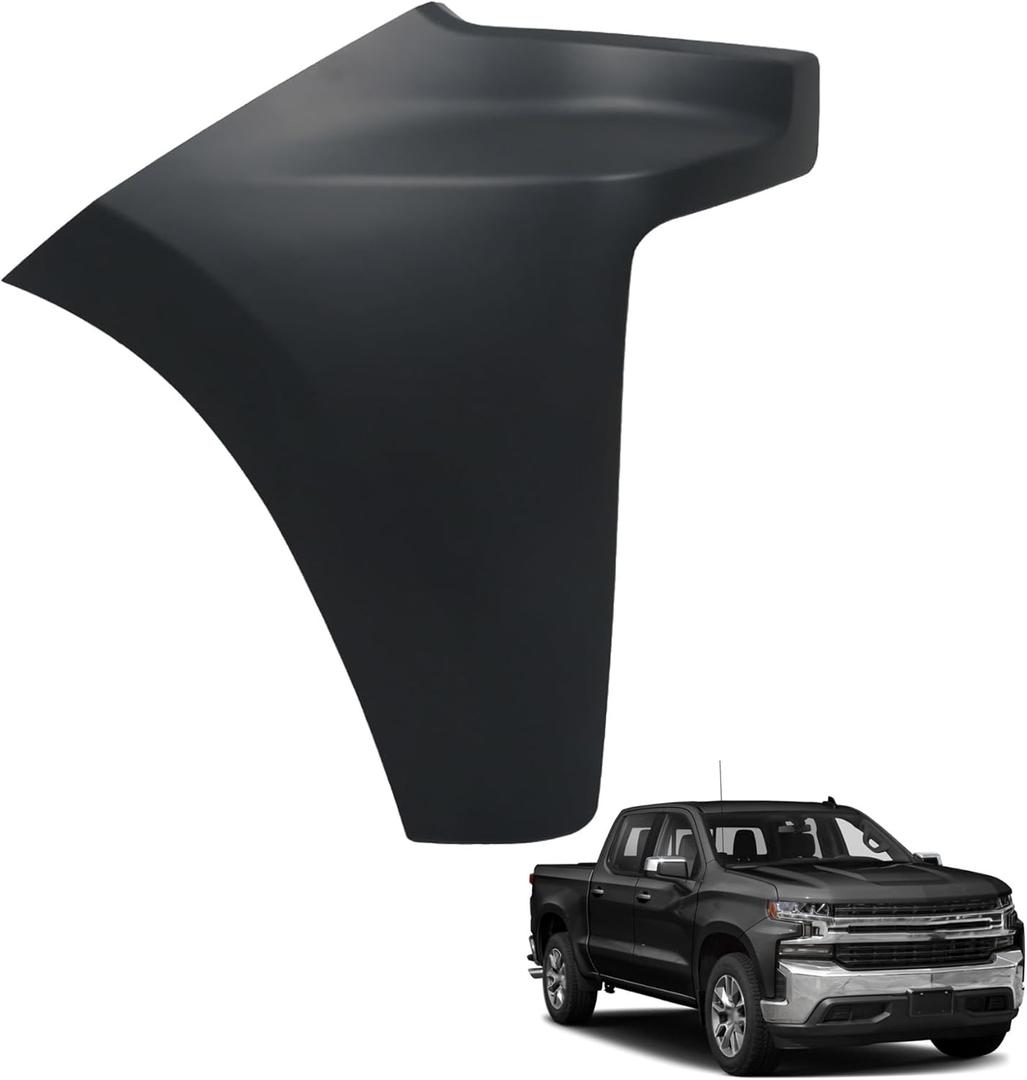 munirater Front Bumper End Cap Extension Right Side Black Replacement for 2019 2020 2021 2022 Silverado 1500 GM1017110