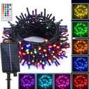 XEWEA Solar String Lights Outdoor, 40Ft 16 Colors 100 LED String Lights with 20 Modes Remote, Waterproof Solar Powered Lights for Garden Fence Paito Home Christmas Decorations