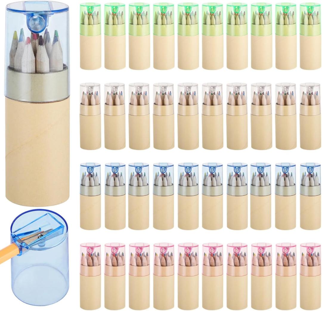 40PCS Mini Colored Pencils Bulk with Sharpener Pencils for Kids Drawing Pencil in Tube Portable Art Set for Kids, Students & Artists