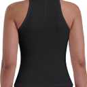 Sunzel Womens Ribbed Racerback Tank Top, Fitted Sleeveless Lyocell (S)