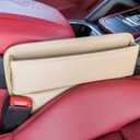 Car Seat Gap Filler 2Pack Multifunctional Car Seat Organizer and Storage Automotive Seats Accessories Car Adjustable Gap Filler for Phones, Glasses, Keys, Cards (ivory)