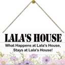 Rustic Decorative Wooden Wall Sign, 30*15cm, Wood, Perfect for Indoor/Outdoor Decor & Occasional Use, What Happens at Lala's House, Stays at Lala's House