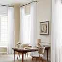 Ivory White Pinch Pleated Linen Curtains 102 Inch Long Memory Shape Training Pleat Drape with Hooks Rings Back Tab for Living Room Modern Neutral Cream Birch Semi Sheer 102 Inch Curtain