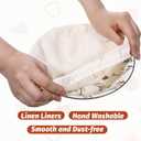 6 Pcs Banneton Liners, Banneton Covers 10 inch Bread Proofing Basket Liner, Reusable Natural Rattan Liners Cloth Sourdough Cover for Bakery Home Baking, 3 Round & 3 Oval Sourdough Proofing Covers
