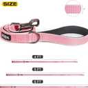 Fida 6 FT Heavy Duty Dog Leash with 2 Comfortable Padded Handles, Traffic Handle & Advanced Easy Snap Hook, Reflective Walking Lead for Large, Medium & Small Breed, Pink