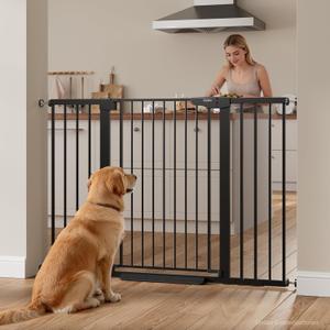 Cumbor 36" Extra Tall Dog Gate for Large Dogs, 30-54" Wide Pet Gate