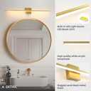 Modern Bathroom Vanity Light 32 Inch, 20W Brushed Brass Bathroom Light Fixture Over Mirror, Dimmable 5CCT LED Wall Sconce Lighting for Restro