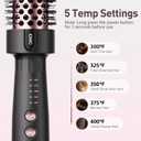 Ionic Thermal Brush, 1.5 Inch Thermal Round Brush, Heated Curling Brushes Makes Hair Smoother Get Natural Curls, 5 Temp Settings, Universal Voltage for Travel, Easy to Use, Rose Gold
