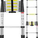 Telescoping Ladder, 8.5FT Aluminum Extension Ladder with 2 Replacement of Non-Slip Rubber Cover, 330 lb. Load Capacity, Telescopic Ladder Portable Multi-Purpose for Indoor Outdoor Work