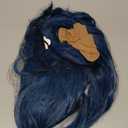 Mixed Blue Wigs for Women Short Blue Curly Wavy Wig With Bangs for Girls Heat Resistant Synthetic Cosplay Wigs for Daily Use With Wig Cap