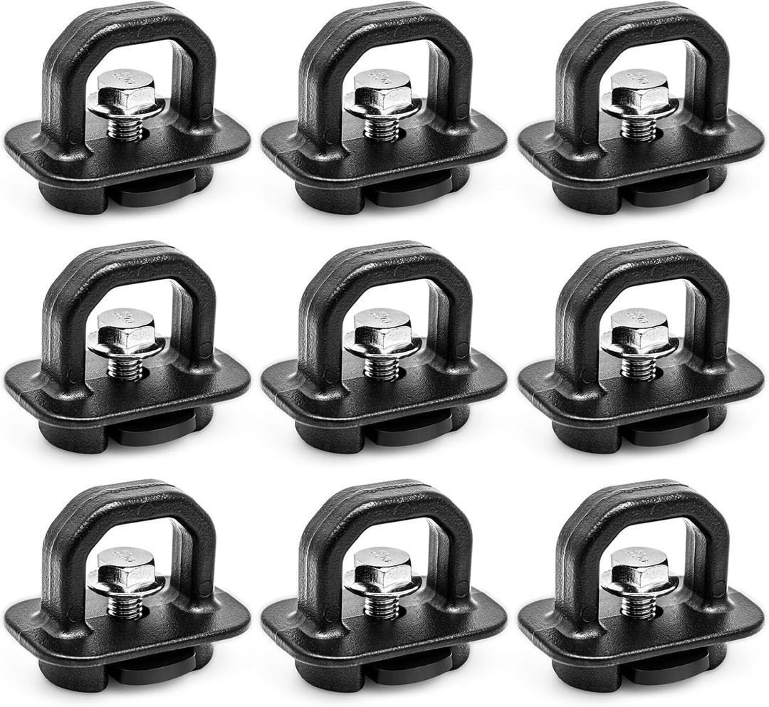DZ97903 Truck Bed Side Wall Tie Down Anchors, Bed Cargo Hooks for 2007-2024 Chevy Silverado 1500 2500 3500 Chevy Colorado IGMC Sierra 1500 2500 3500 I GMC Canyon 9PCS