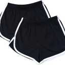 Cameway 2 Pack Women Cotton Running Athletic Shorts Gym Yoga Summer Active Dance Shorts Pants, XL