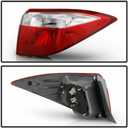 Outer Tail Lights Assembly Pair for 2014 2015 2016 Toyota Corolla Red Taillights Rear Back Brake Lamps Driver and Passenger Side,Chrome Housing Clear Lens