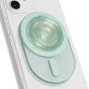 Oval Magnetic Phone Grip  MagSafe Compatible, Translucent Design, Slim and Lightweight, Grip and Stand for iPhone (Green)