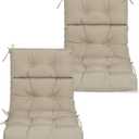 Wioazo High Back Chair Cushions Set of 2, Adirondack Chair Cushion with Waterproof, Rocking Chair Cushion for Outdoor Patio, Garden Porch 45”x 22”x 4 (2, Khaki B)