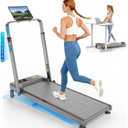 Treadmill Walking Pad with 12% Incline & Height Adjustable Handle Bar, Trisomy 4 in 1 Walking Pad with Handle Bar, 350LBS Foldable Walking Pad Treadmill with Incline for Home, 3.5HP Small Treadmills