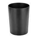 mDesign Stainless Steel Round Metal Trash Can, Small 2.8 Gallon Wastebasket, Garbage Bin for Bathroom, Bedroom, Kitchen, or Home Office, Holds Waste and Recycle, Matte Black