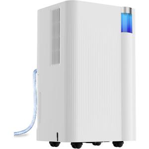 Uthfy 3000 Sq. Ft Dehumidifier for Basement, Max 38 Pint/Day Dehumidifier for Home with Drain Hose, 24H On/Off Timer, 3 Color Ambient Light, Child Lock,Auto Deforest, Quiet for Bedroom,Bathroom,Office