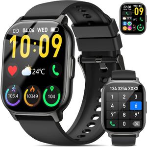BP Doctor Smart Watch(Answer/Make Call),120+ Sport Modes Fitness Tracker with Sleep Heart Rate Monitor, Pedometer, IP68 Waterproof Fitness Watch for iOS Android (Black)