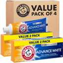 ARM & HAMMER Advance White Toothpaste, Teeth Whitening Baking Soda Toothpaste with Stain Defense Technology and Fluoride, Clean Mint Flavor, 6.0 Oz (4 Pack)