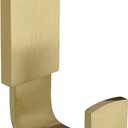 BESy Brass Clothes Hook Single Towel Hook for Bathroom Kitchen Garage Square Style Robe Hooks Coat and Hat Hook, Wall Mounted with Screws, Brushed Gold (1 Pack)