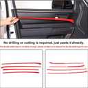 Aunginsy Car Inner Door Panel Strips Trim Compatible with Toyota Tundra Crew Max 2022-2026, Pickup Truck Front Rear Door Armrest Panel Molding Decorative Cover Protector ABS Interior Accessories
