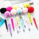 Furry Beadable Pens Bulk 22 Pcs Fancy Ballpoint Cool Beaded Pen for Women DIY Focal Beads Cute for Teen Girls Gifts Christmas Stockings Stuffers