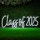Large Congrats Grad Neon Sign Class of 2025 Sign Decor Congrats Grad Light up Decor LED Grad Congratulation Gift for Graduation Ceremony Party Backdrop Celebration (Class)