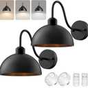 Battery Operated Wall Sconce, Wireless Set of 2 Battery Operated Light Sconces Battery Powered Wall Sconce with Remote Black Wall Sconces for Bedroom Hallway Living Room
