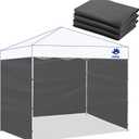 Fanpat Instant Canopy Tent Sidewalls for 10x10 Pop Up Canopy Waterproof (Dusk Gray, 3 Sidewalls)