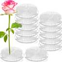WUWEOT 12 Pack Plastic Flower Frog Pin Holder, 2.7" Clear Ikebana Kenzan Floral Arrangement, Japanese Round Flower Fixed Tools