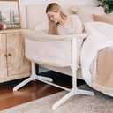 Baby Delight Beside Me Serenity Bassinet | Lightweight Bedside Sleeper & Baby Bassinet | 7-Position Height Adjustment | 100% GOTS Certified Organic Cotton Fabric | Organic Oat