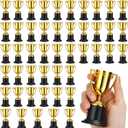 Quelay Mini Trophies Bulk 3.89 Inch Plastic Gold Award Trophy Cups for Sport Football Soccer Rewards Winning Prize Competition Party Favor