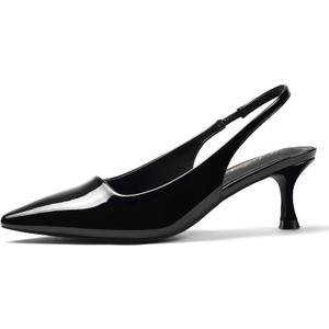 Elisabet Tang 1.96IN Trendy Closed Toe Slingback Kitten Heels for Women Low Dressy Pumps Wide Width Sexy for Prom (7, Black) Elisabet Tang 1.96IN Trendy Closed Toe Slingback Kitten Heels for Women Low Dressy Pumps Wide Width Sexy for Prom (7, Black)