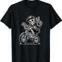 Funny Peace Skeleton BMX Rider BMX Bike Boy T-Shirt, S