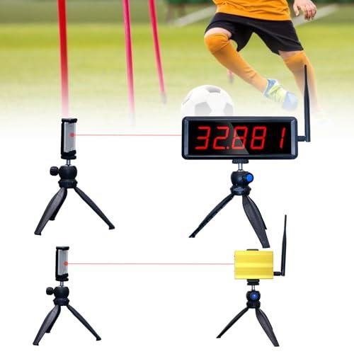 Wireless Laser Timer for Sprints, Stopwatch for Track 40 60 Yard Dash, Laser Sprint Timer System, Race Clock for Running/Track Field/Speed Tranning(Low Stand) (Black)