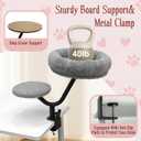 Cat Desk Bed, Desk Cat Bed Attachment for Indoor Cats, 360 Swivel Clamp-on Cats Perch with 40lbs Support, Sturdy Plush Resting Spot for Home Office,Gray