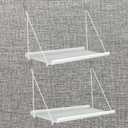 2 Sets Fabric Wall Cubicle Shelves with Hook for Office Cubicle Decor, Cubicle Organizer Storage Shelf with Rope DIY Adjustable Size Cubicle Accessory Desk, White 