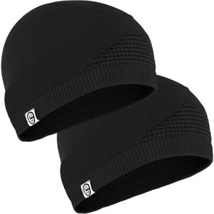 MCTi Mens Beanie Skull Caps for Men Women Thermal Helmet Liner Winter Running Hat for Skiing Hiking Outdoor Sports (Black+black)