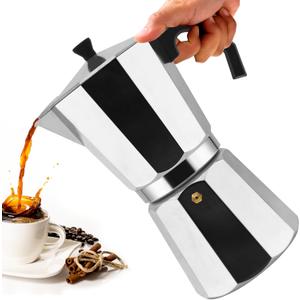 14 Cup Aluminum Moka Pot Classic Stovetop Espresso Coffee Maker 700ml 23oz Coffeemaker Percolator Mocha Pot Greca Coffee Maker Cafe Makers for Italian and Cuban Caf Brewing Silver