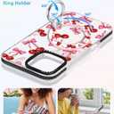 Toycamp for iPhone 17 Case Compatible with Magsafe - for Women Girls Cute Design 360 Magnetic Ring Holder Stand Kickstand Cherry Bow Girly Funny Fashion Pretty TPU Aesthetic Teen Phone Cover